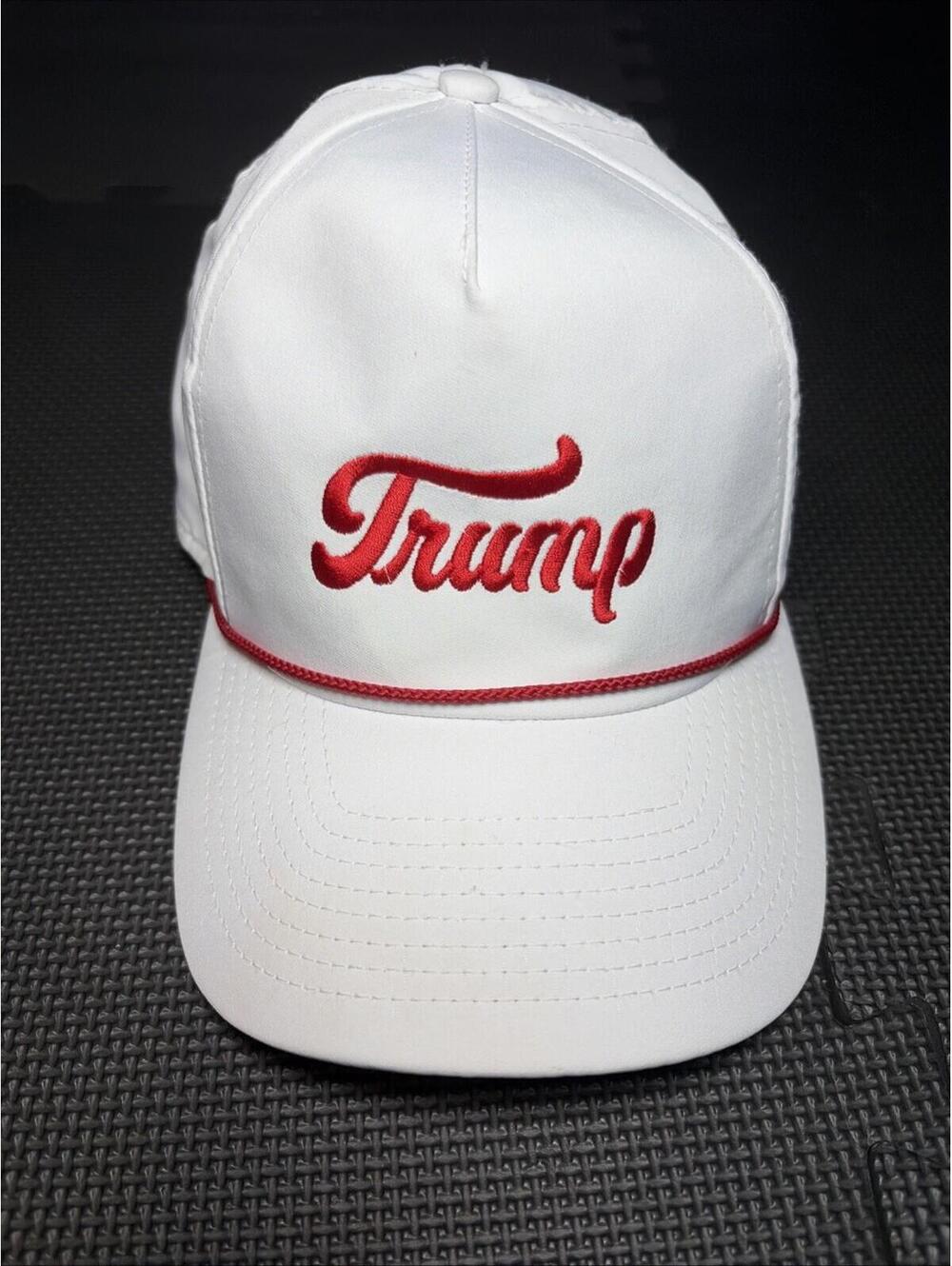 Rare Official Donald Trump White Red Cap USA HAT MAGA- Authentic Embroidered ￼